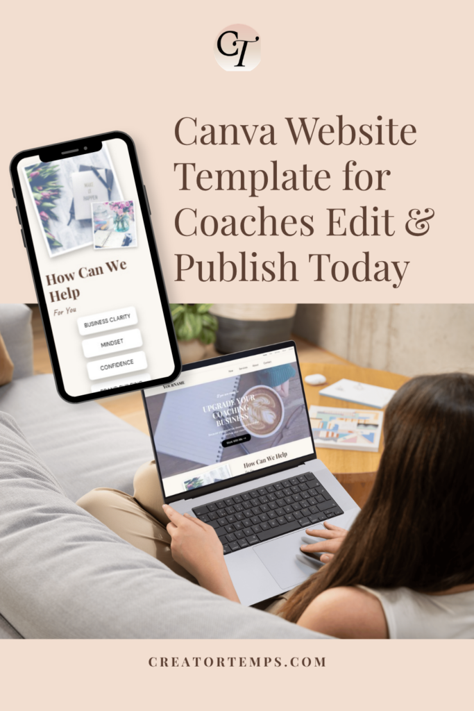 Canva Website Template for Coaches Edit & Publish Today