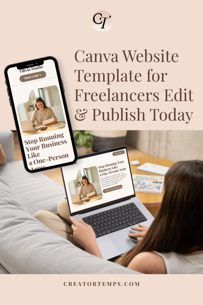 Canva Website Template for Freelancers Edit & Publish Today